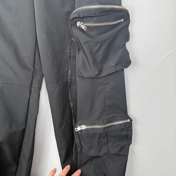 Unbranded Black Utility Cargo Pants 30" Waist Zip Pockets Streetwear - Picture 2 of 7